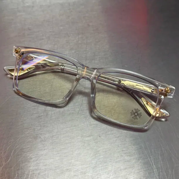 Clear & Gold Cross Glasses