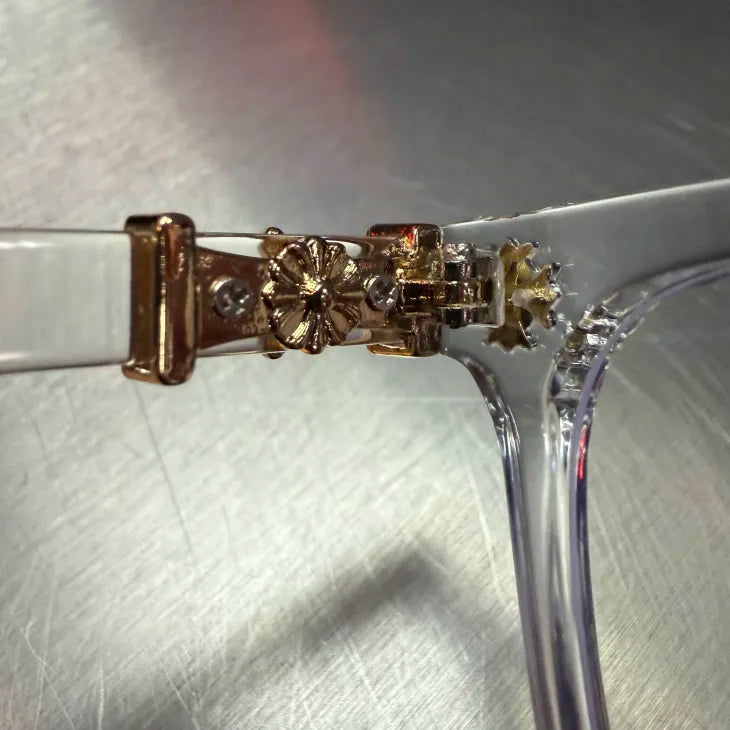 Clear & Gold Cross Glasses