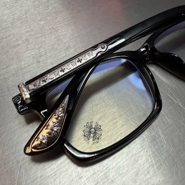 Black & Silver Cross Glasses