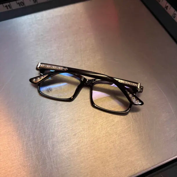 Black & Silver Cross Glasses