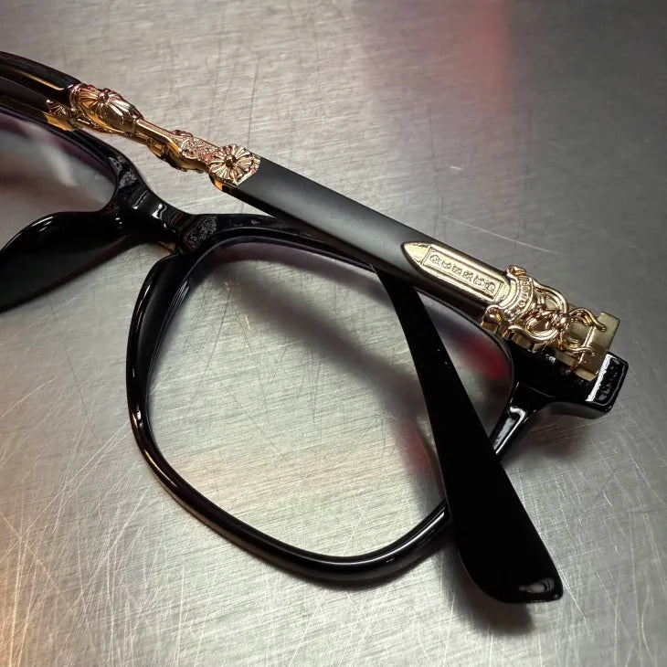 Black & Gold Knife Glasses