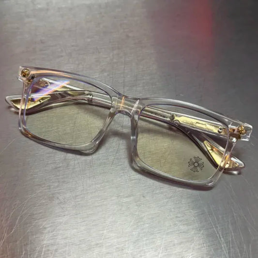 Clear & Gold Cross Glasses