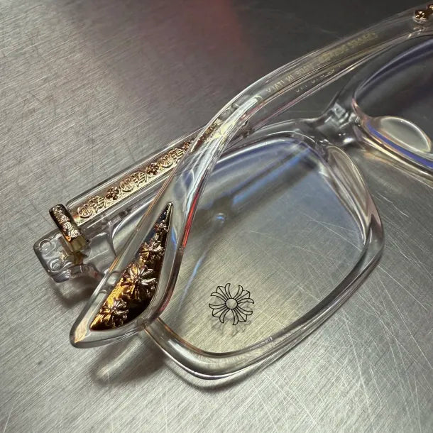 Clear & Gold Cross Glasses