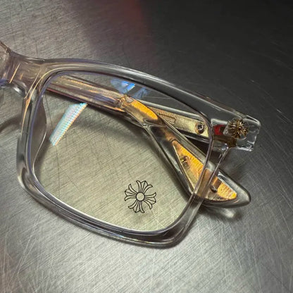 Clear & Gold Cross Glasses