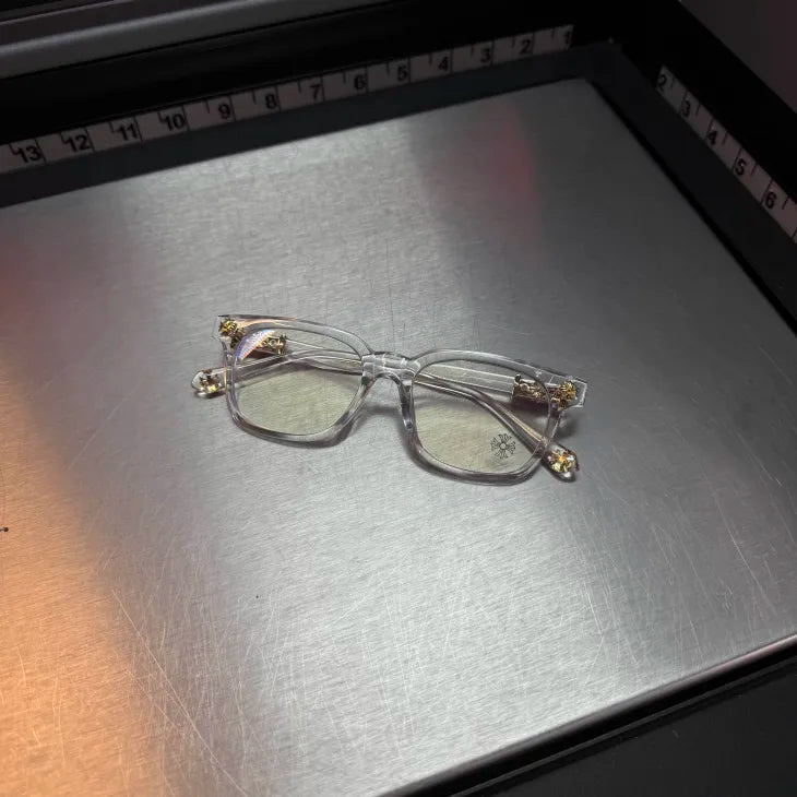 Clear & Gold Cross Glasses