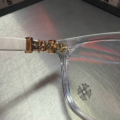 Clear & Gold Cross Glasses