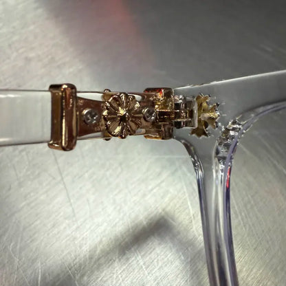 Clear & Gold Cross Glasses