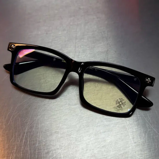 Black & Silver Cross Glasses