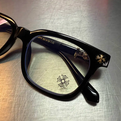 Black & Gold Cross Glasses