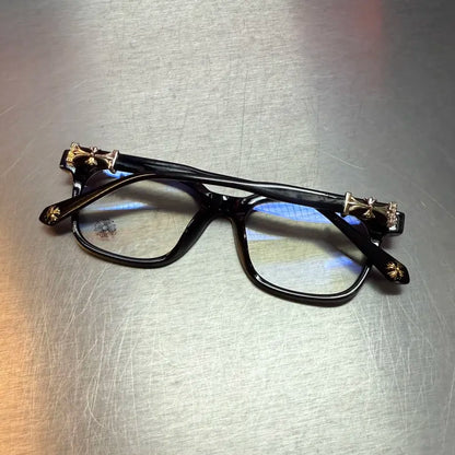 Black & Gold Cross Glasses