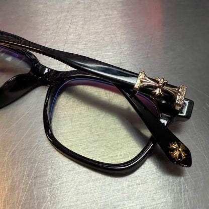 Black & Gold Cross Glasses