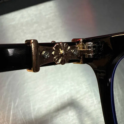 Black & Gold Cross Glasses