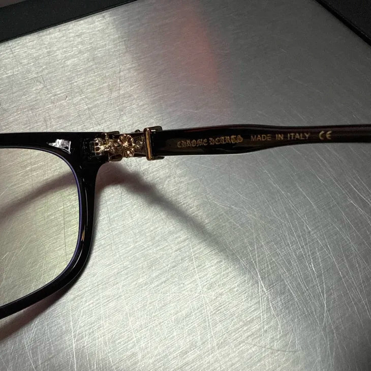 Black & Gold Cross Glasses