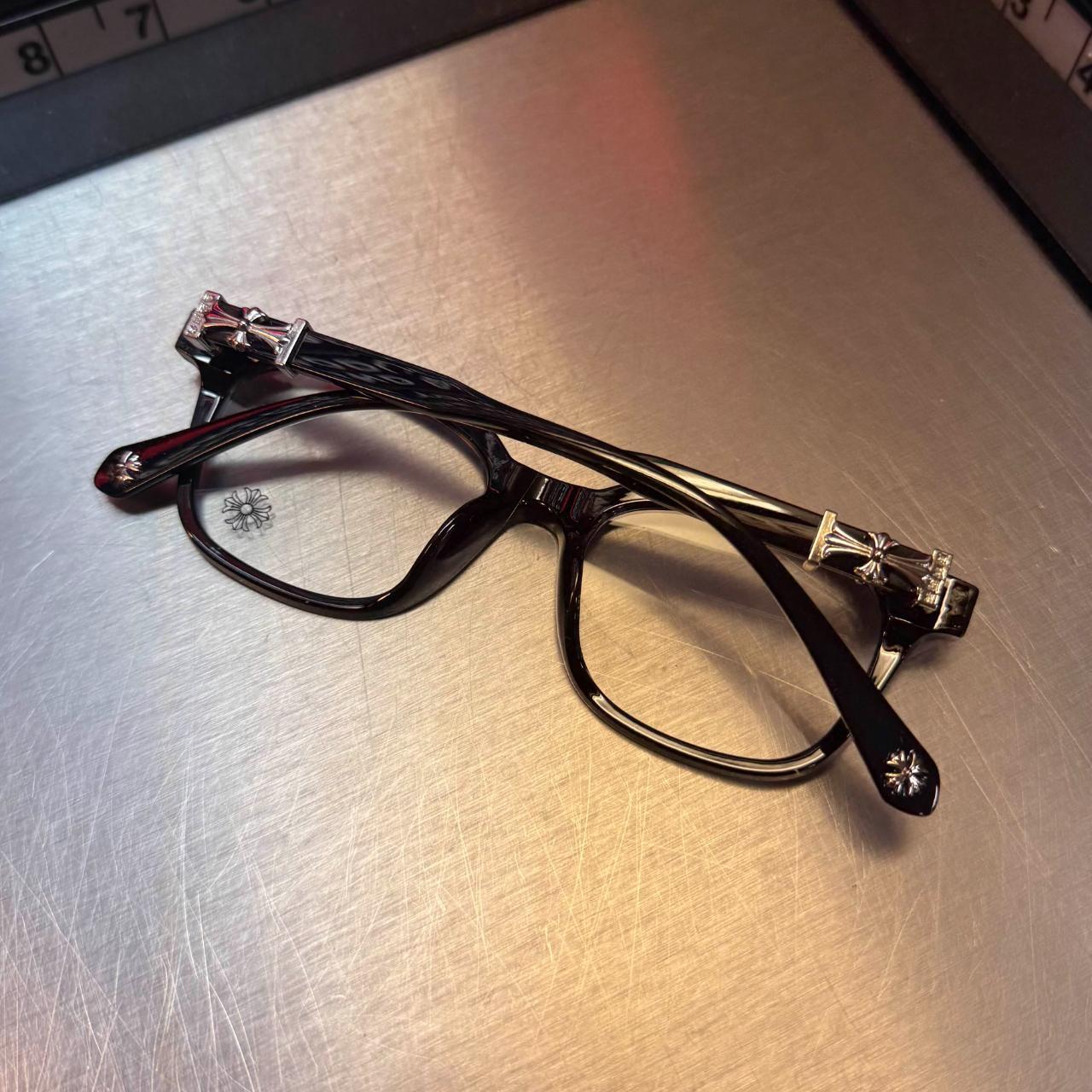 Black & Silver Cross Glasses