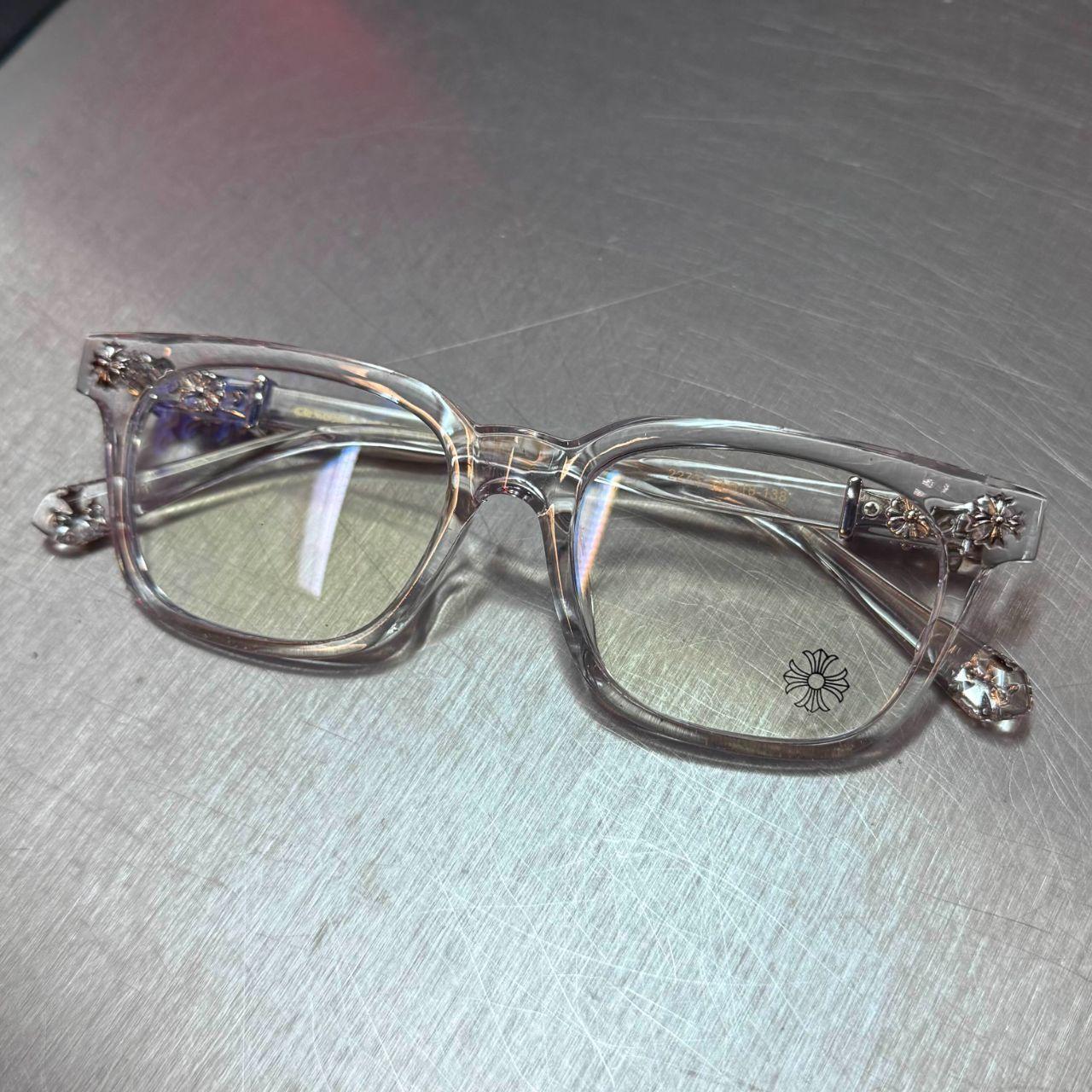 Clear & Silver Cross Glass