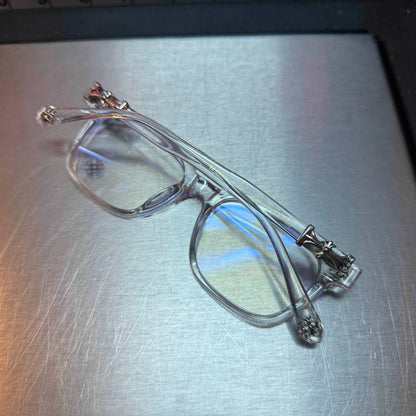 Clear & Silver Cross Glass